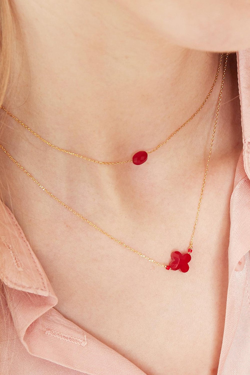 Ketting One Clover Grijs Gold Color Standard Afbeelding3