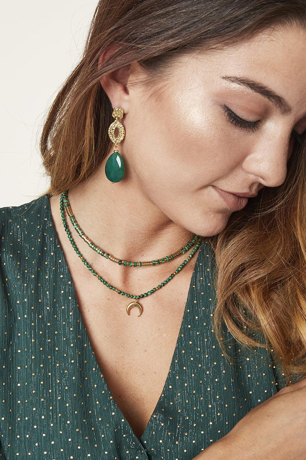 Halskette Power to the Stone Blau Kupfer Bild3