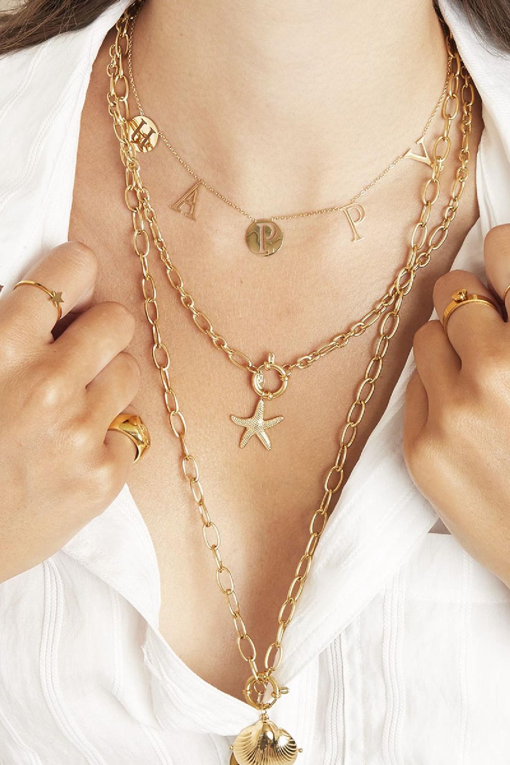 Collar Starfish Color dorado Acero inoxidable Imagen3