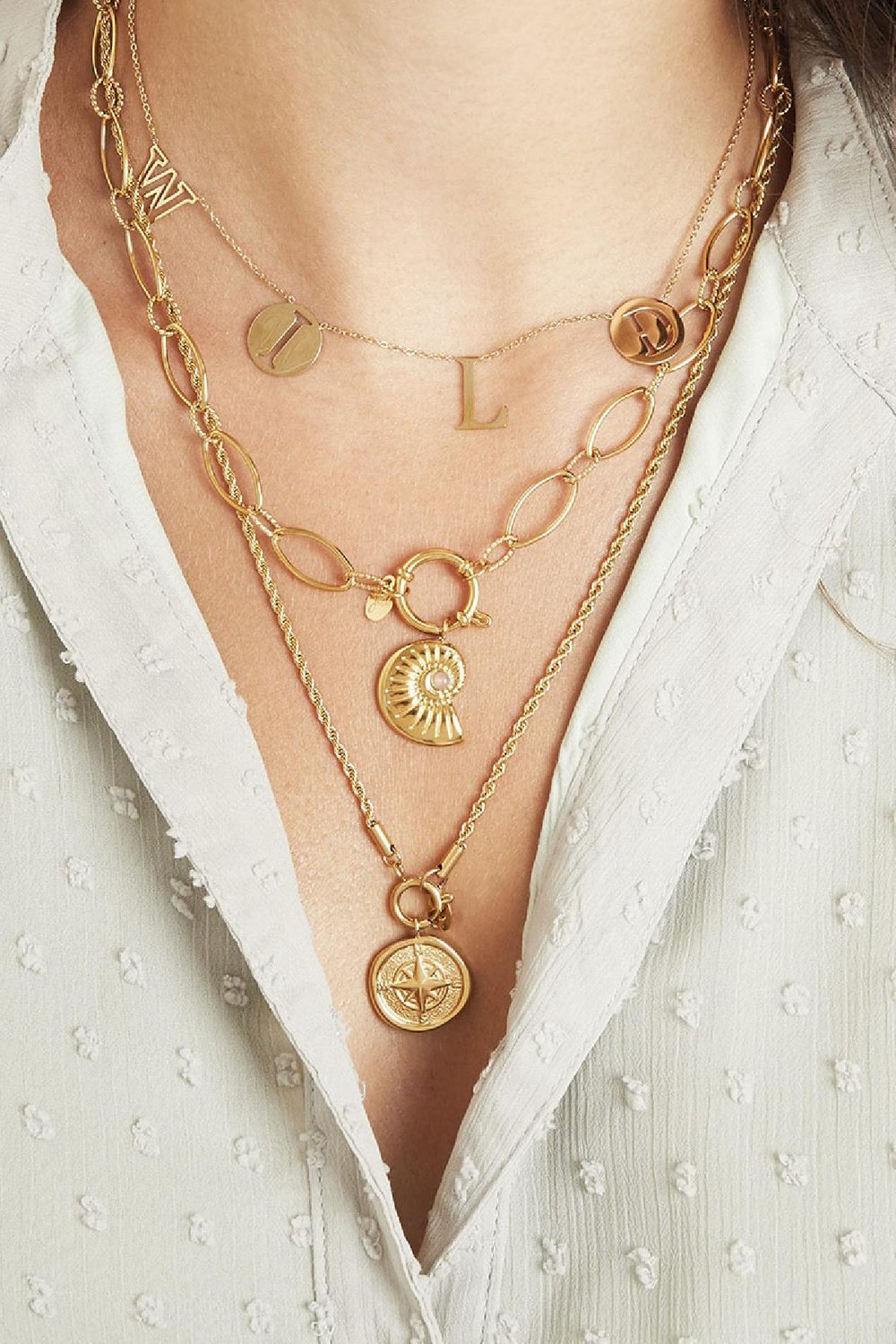 Collar Compass Plata Acero inoxidable Imagen3