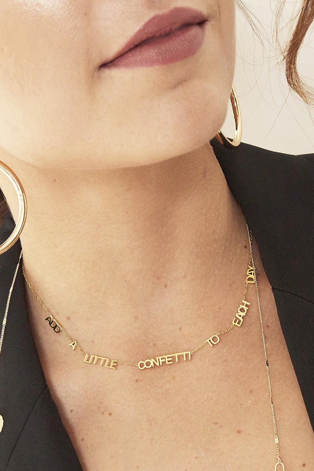 Collar Add A Little Confetti To Each Day Color dorado Acero inoxidable Imagen4