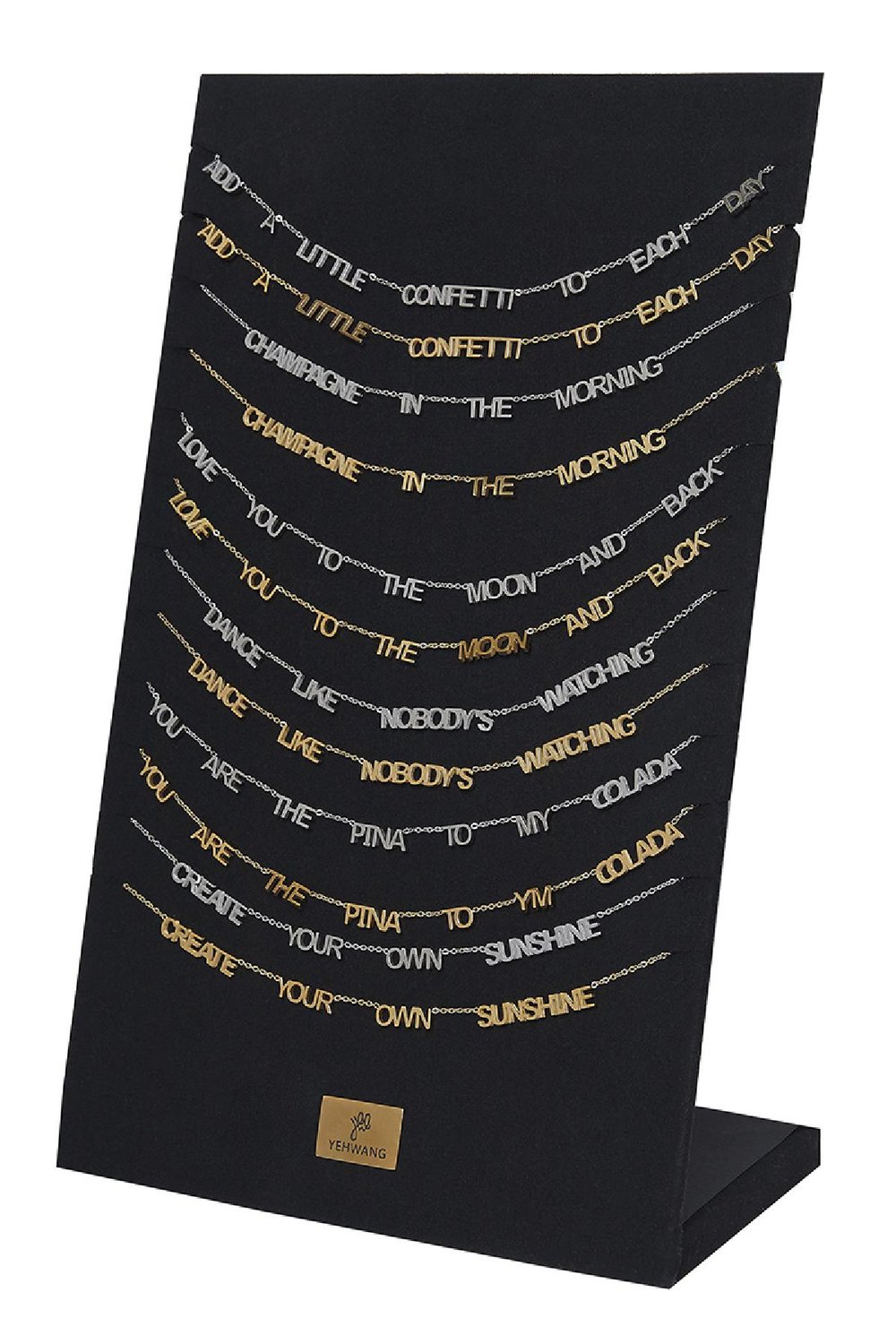 Display Ketting Set Happy Quotes Multi Stainless Steel Afbeelding2