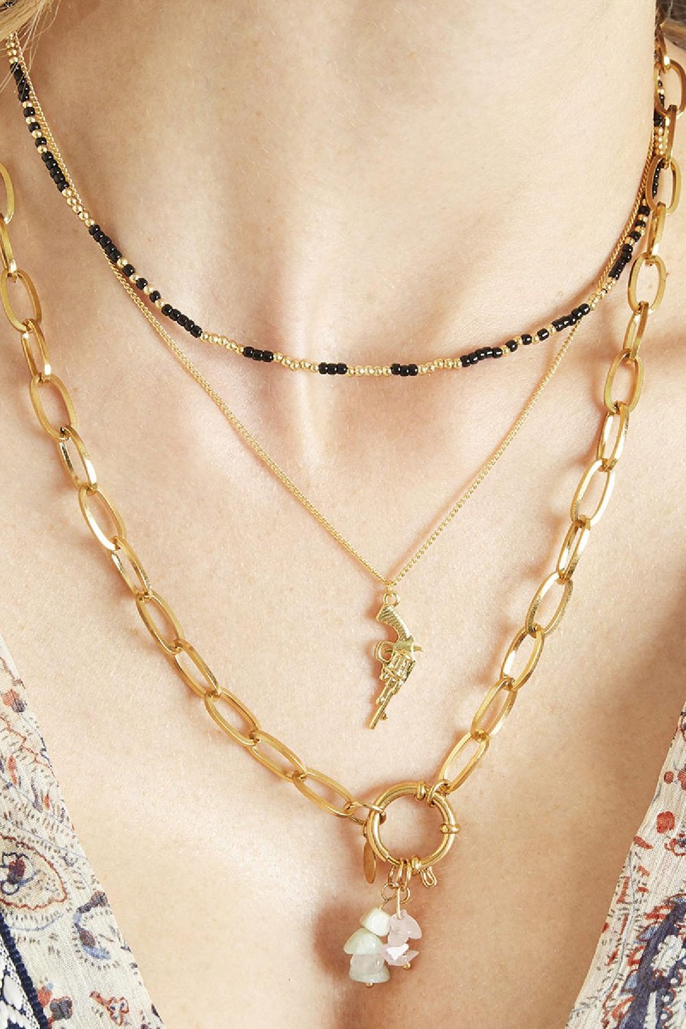 Necklace Gun Gold Color Copper Picture4