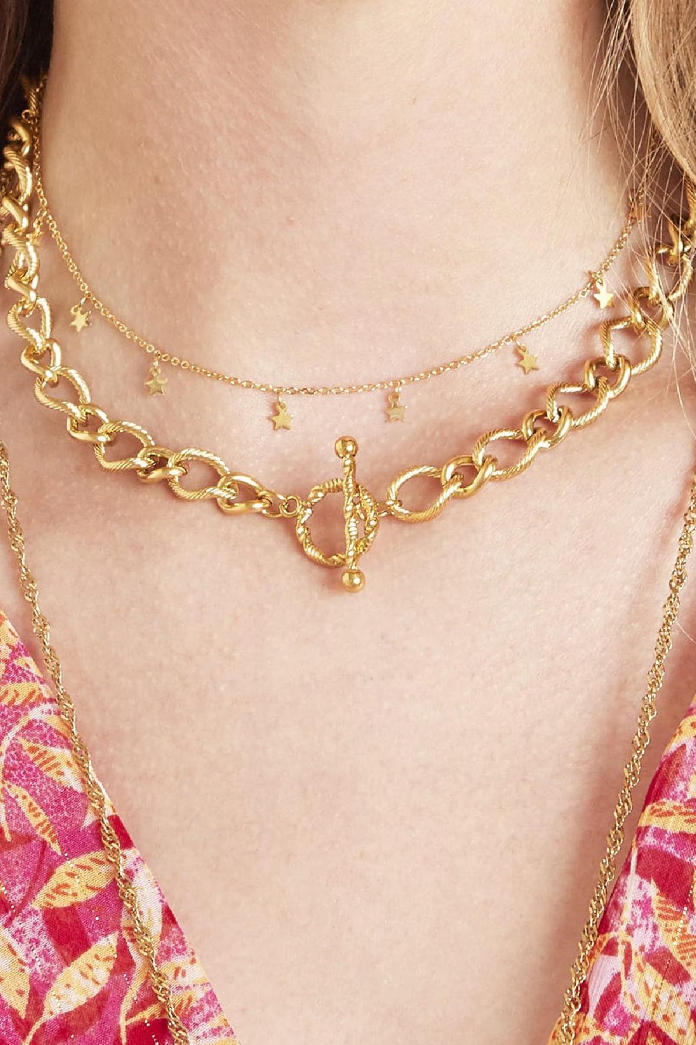 Ketting Airy Rounds Goud kleur Stainless Steel Afbeelding3