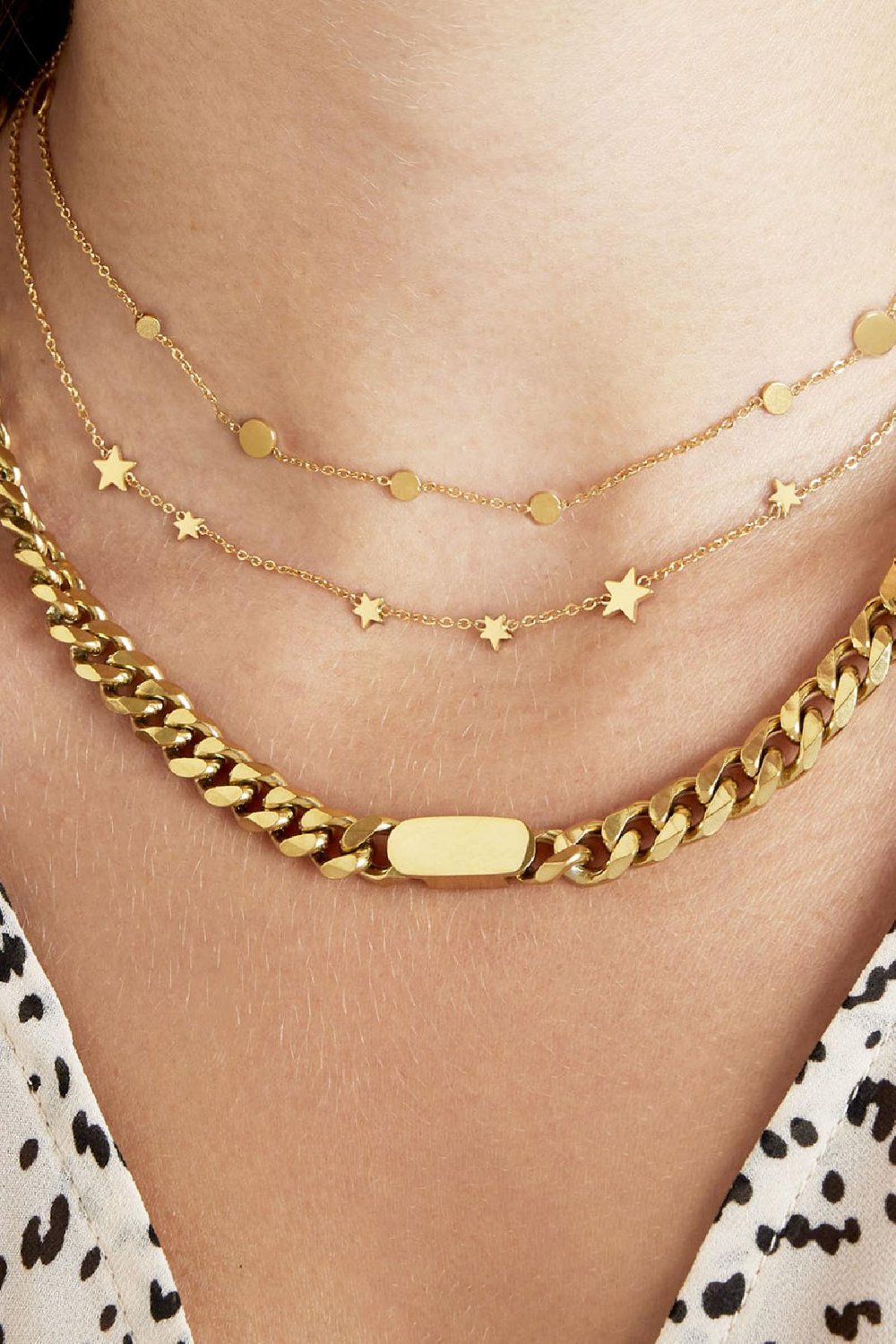 Ketting Row Coins Circle Zilver Stainless Steel Afbeelding3