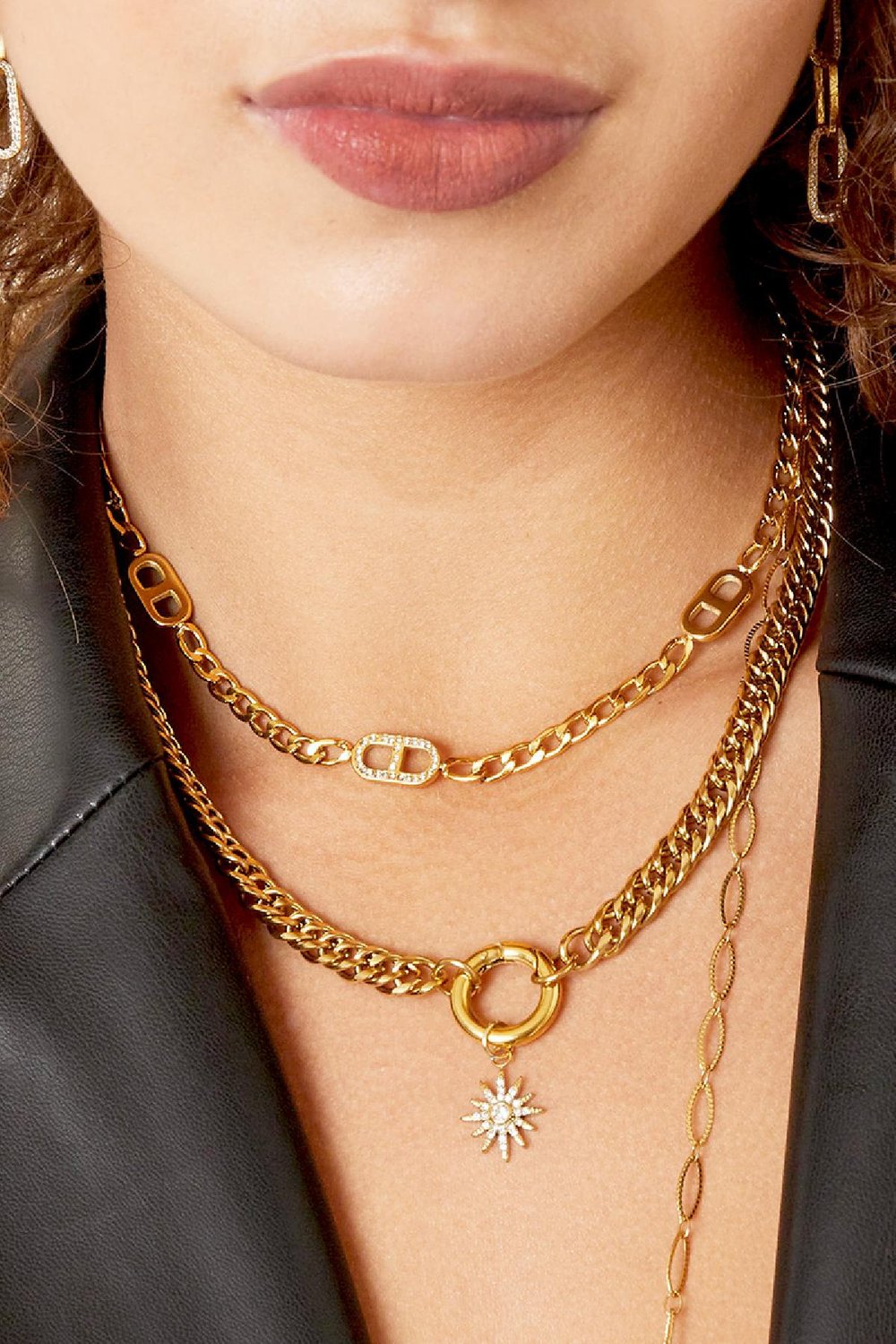 Halskette Filou Goldfarbe Edelstahl Bild3