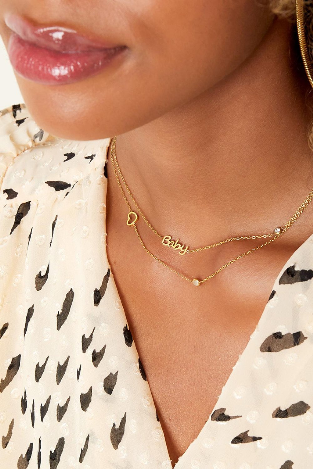 Collier pierre de naissance Couleur or Baby Acier inoxydable Image3