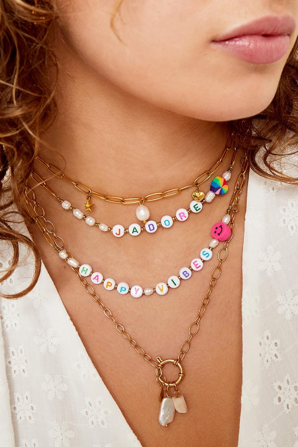 Edelstahl Halskette J'adore Bild2