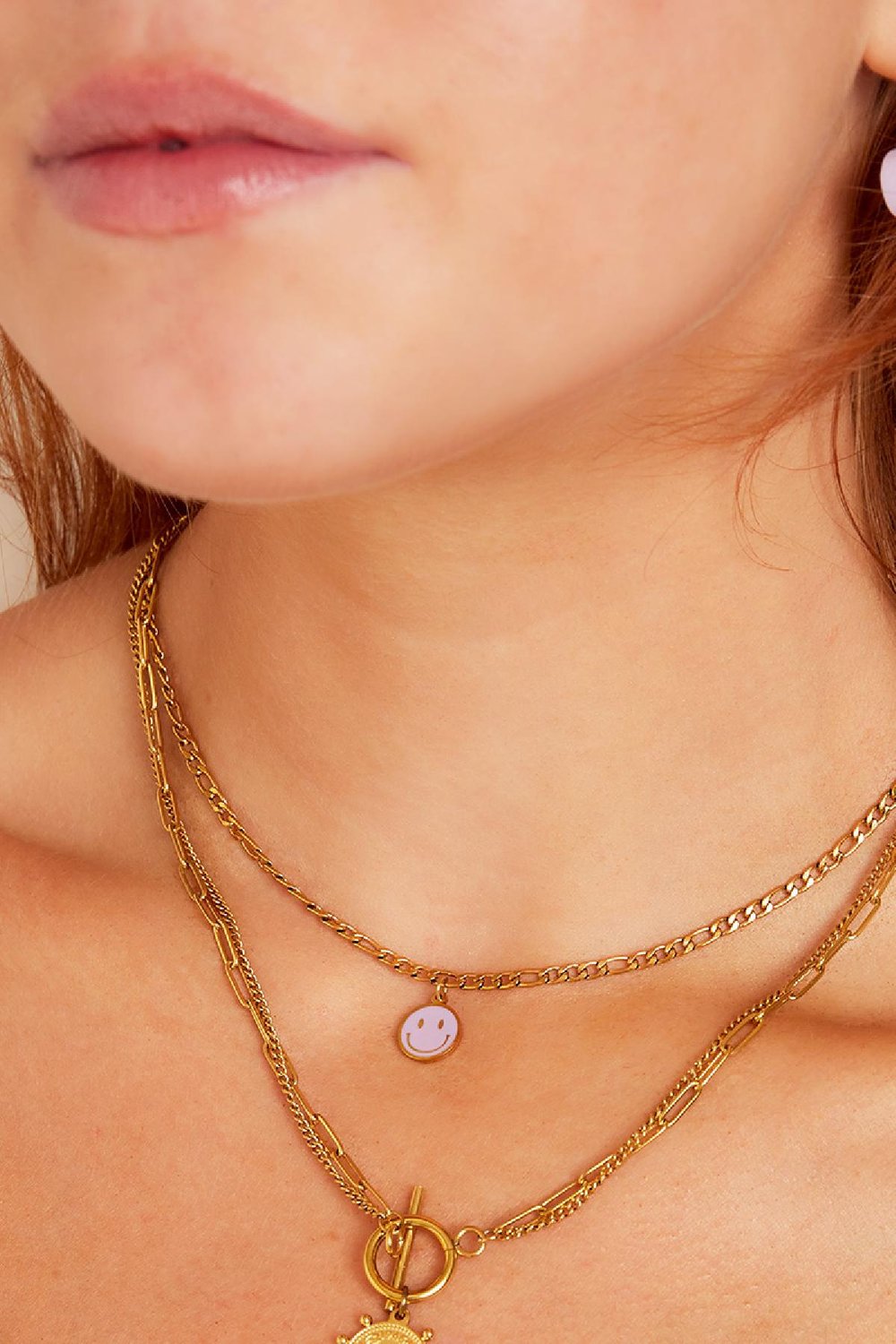 Collier en acier inoxydable smiley Bleu Image3