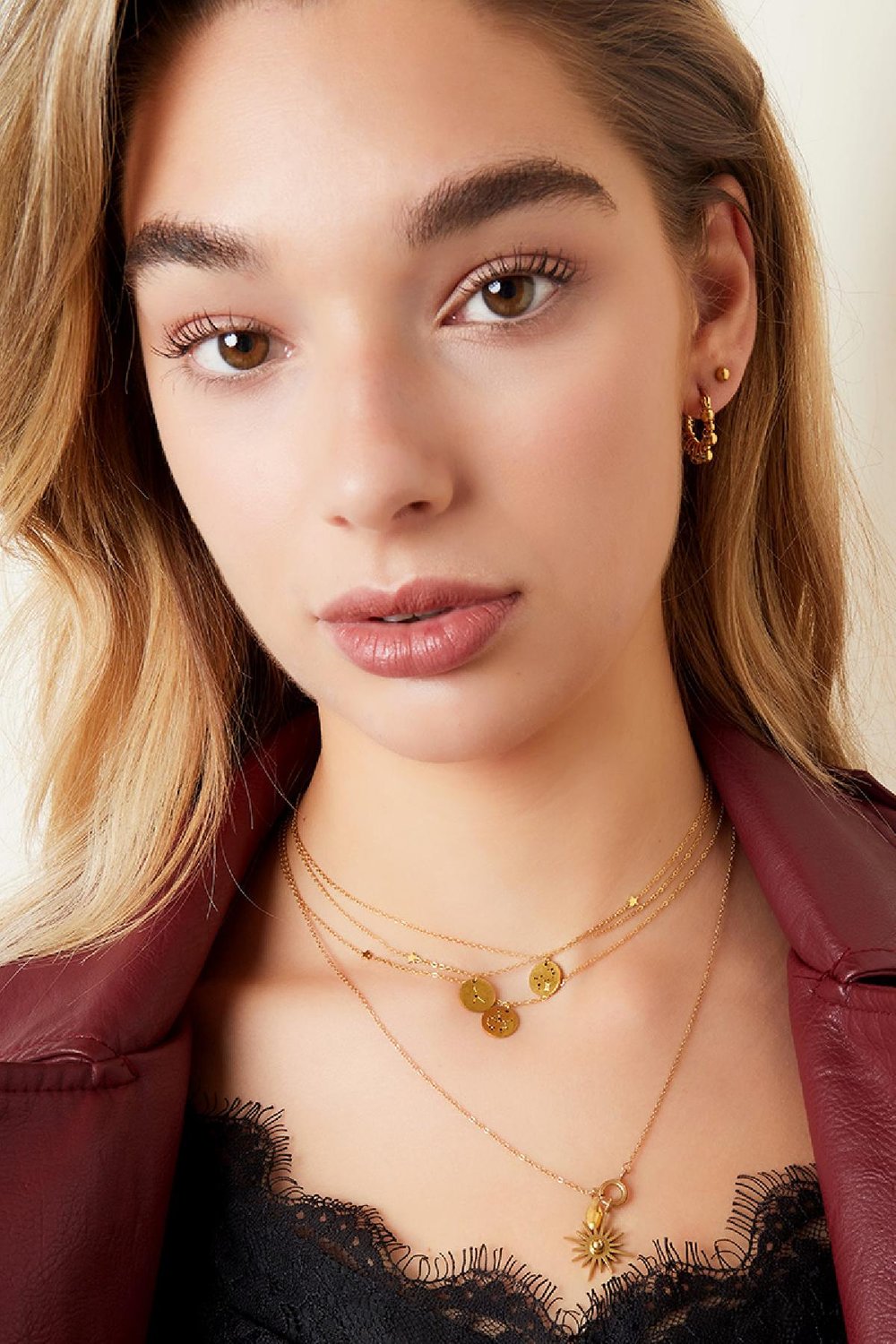 Ketting sterrenbeeld Ram Goud kleur Stainless Steel Afbeelding3