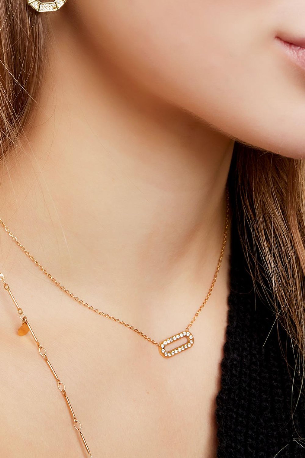 Stainless steel necklace Fuchsia Picture2