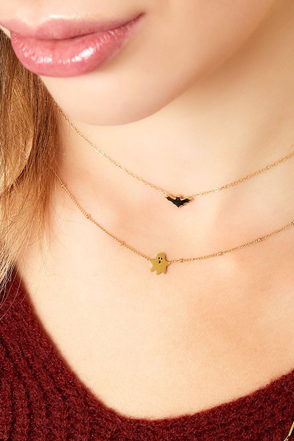 Collar de acero inoxidable fantasma Plata Imagen3