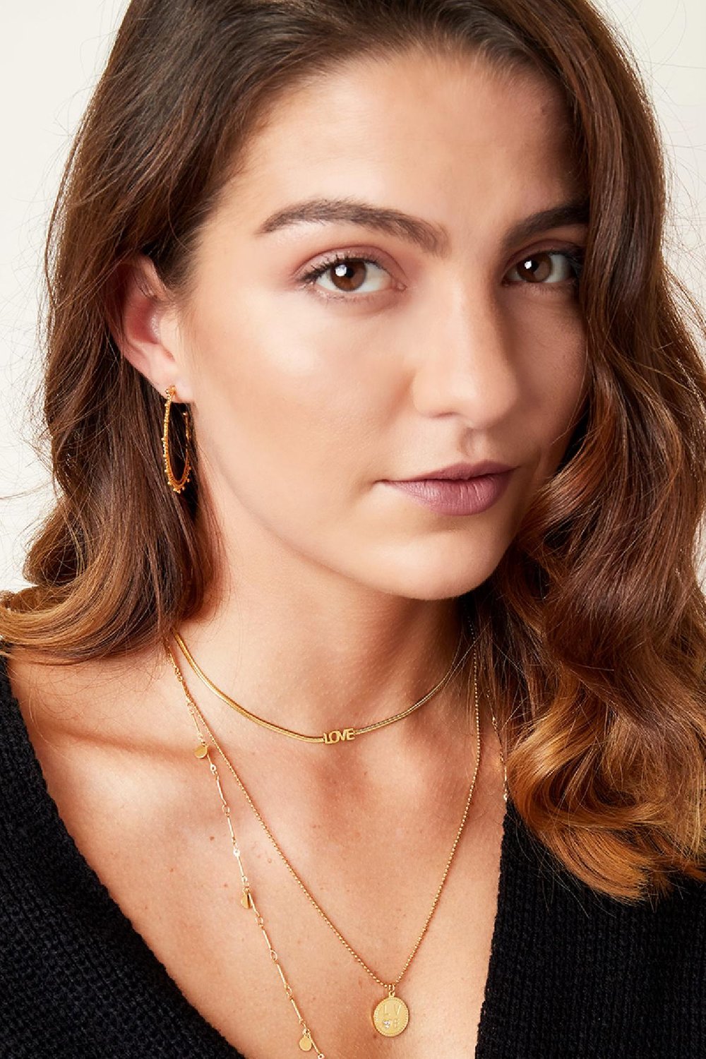 Collana lettere d'amore Gold Stainless Steel Immagine2