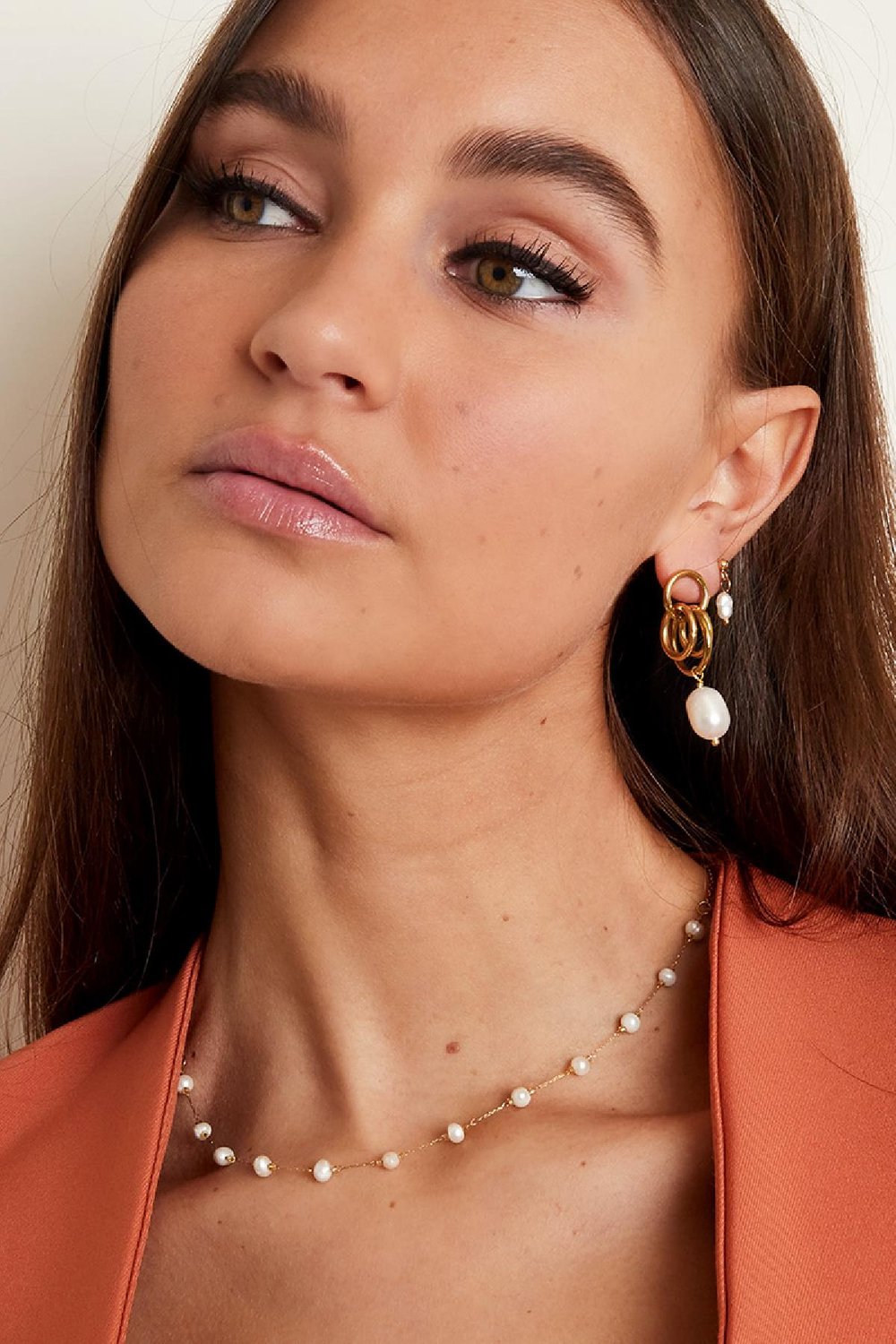 Collier perle douce Couleur or Acier inoxydable Image2