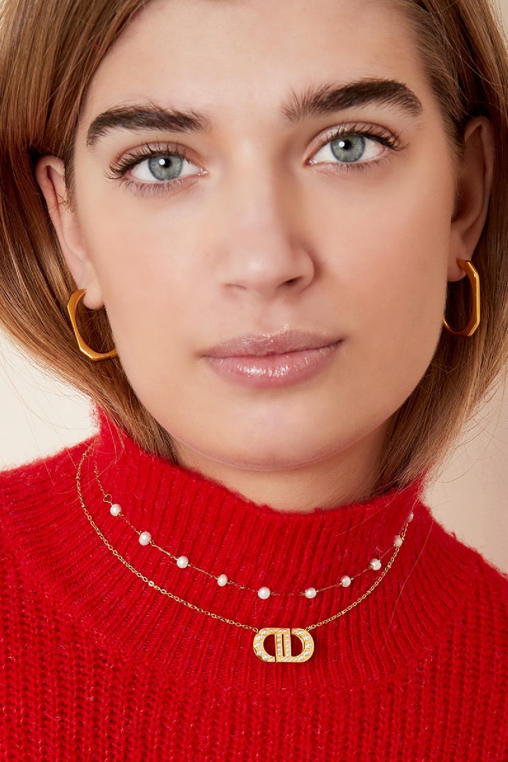 Collar Perlas Buena Vida Color dorado Acero inoxidable Imagen2