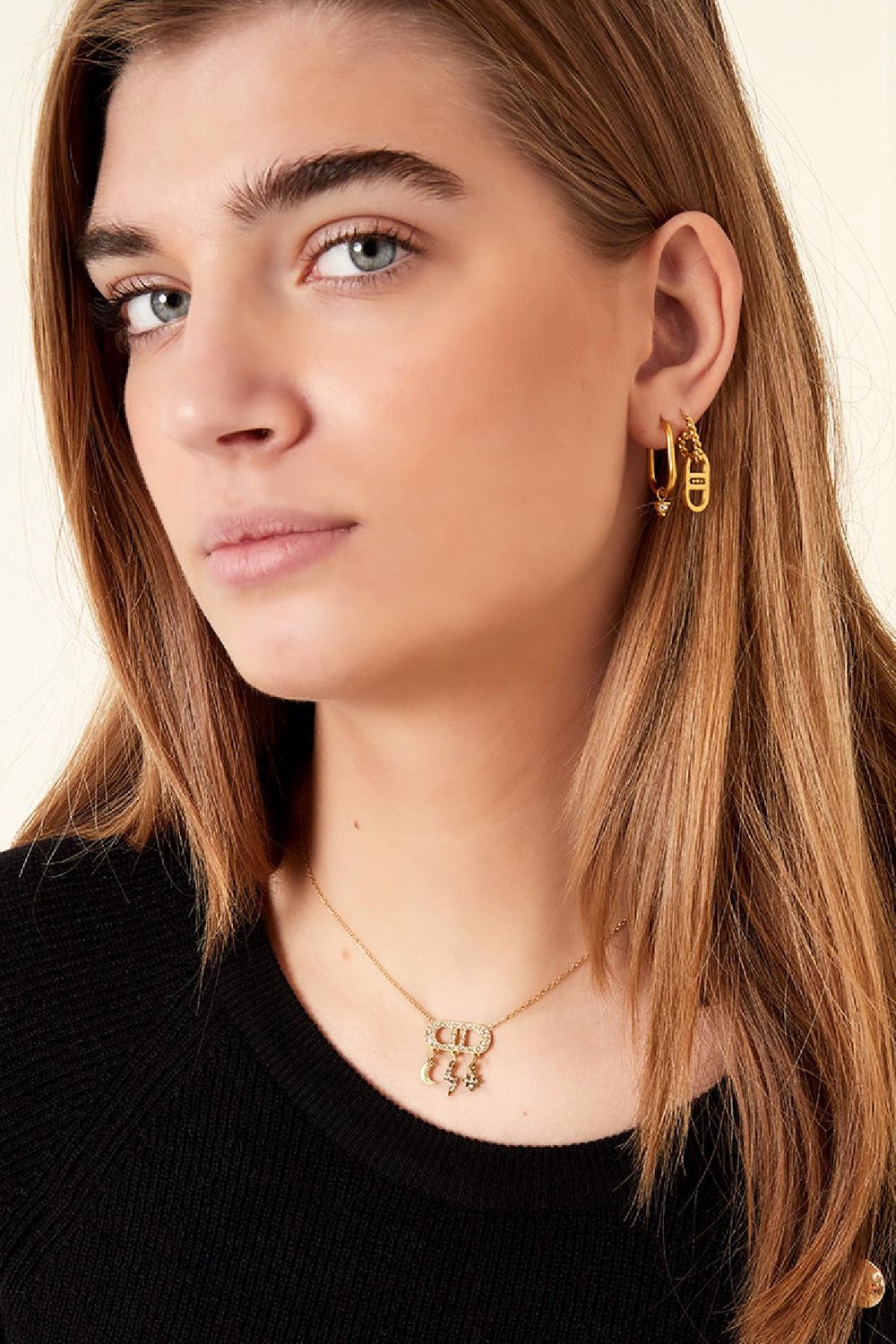 Halskette Good Life baumelt Goldfarbe Edelstahl Bild2