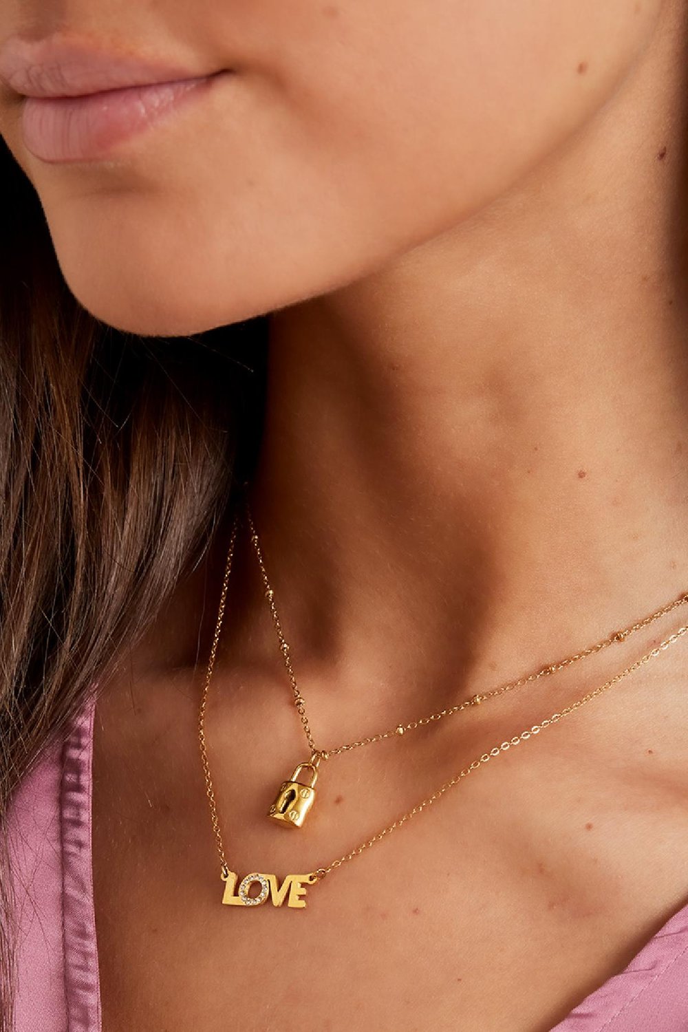 Edelstahlkette mit Schloss  Bild3