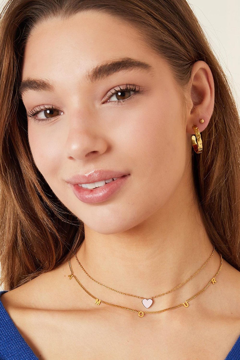 Necklace Amour Silver Color Stainless Steel Picture2