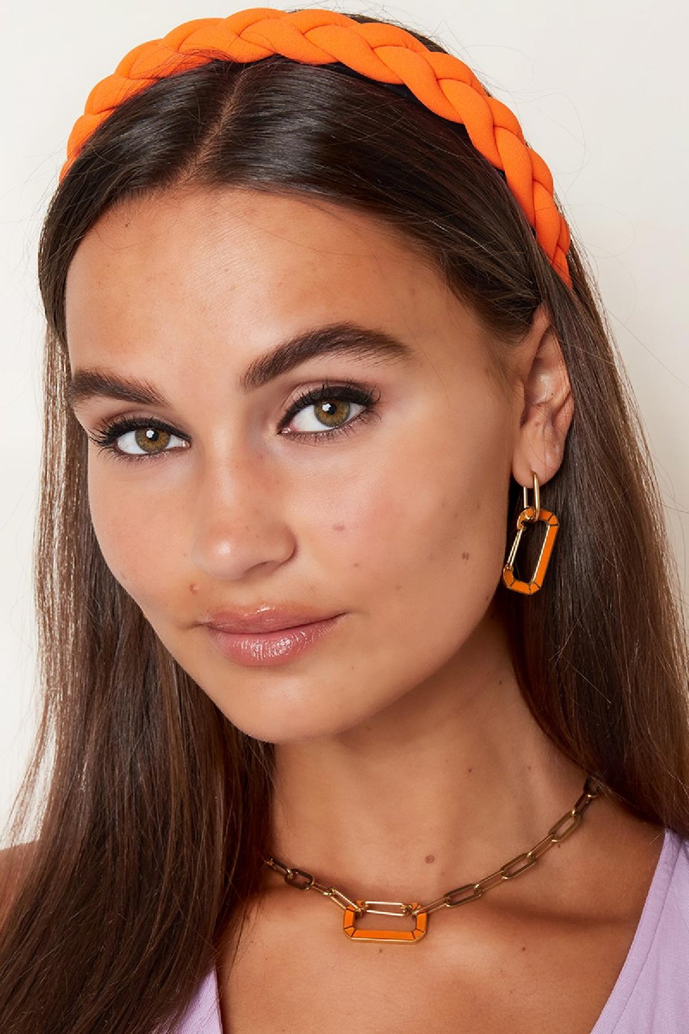 Edelstahlkette mit Gliederanhänger Rosè & Bild2