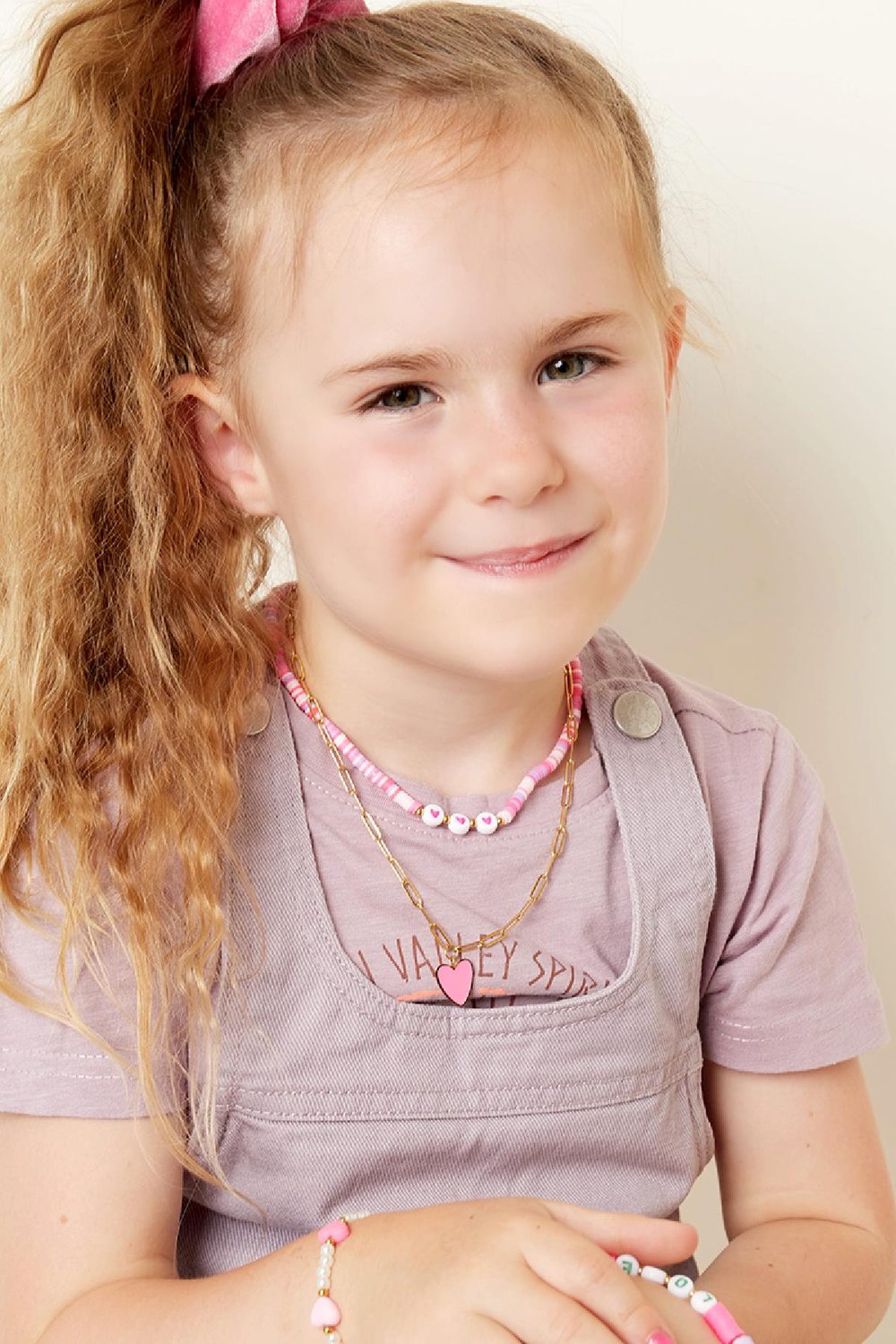 Bambini - collana cuore - collezione madre-figlia Rose polymer clay Immagine2