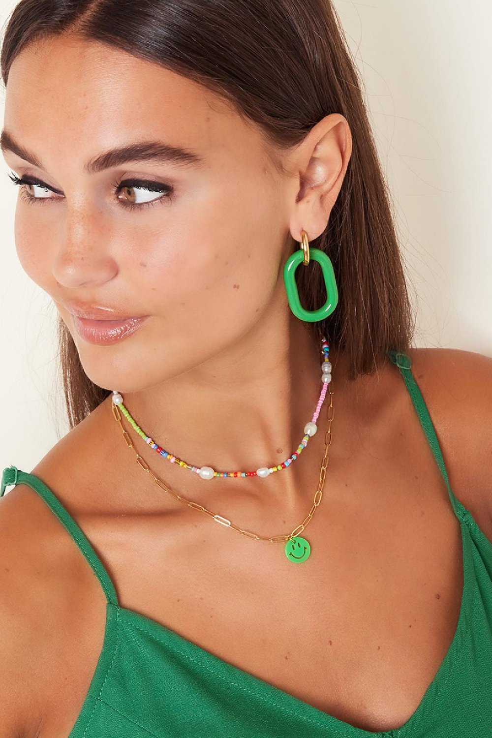 Necklace with colorful glass beads and pearls Multi Picture2