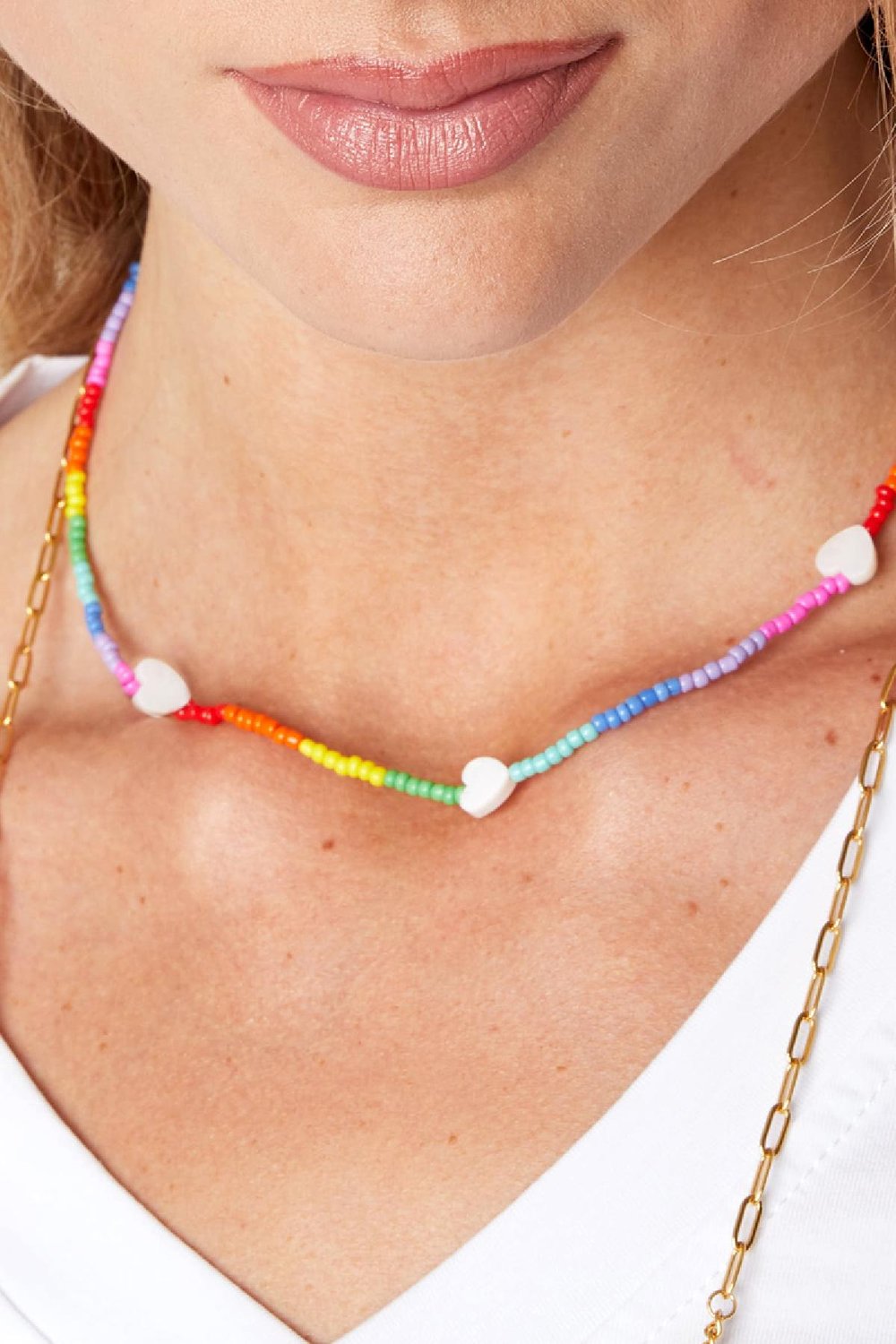 Liebesherz-Halskette - Rainbow-Kollektion Multi Edelstahl Bild3