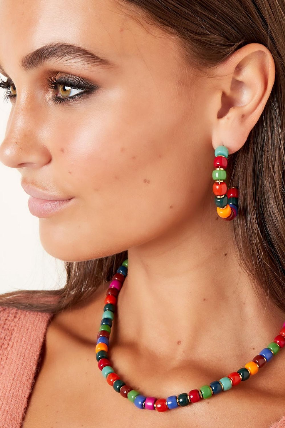 Halskette bunt mit goldenen Details Multi Edelstahl Bild5