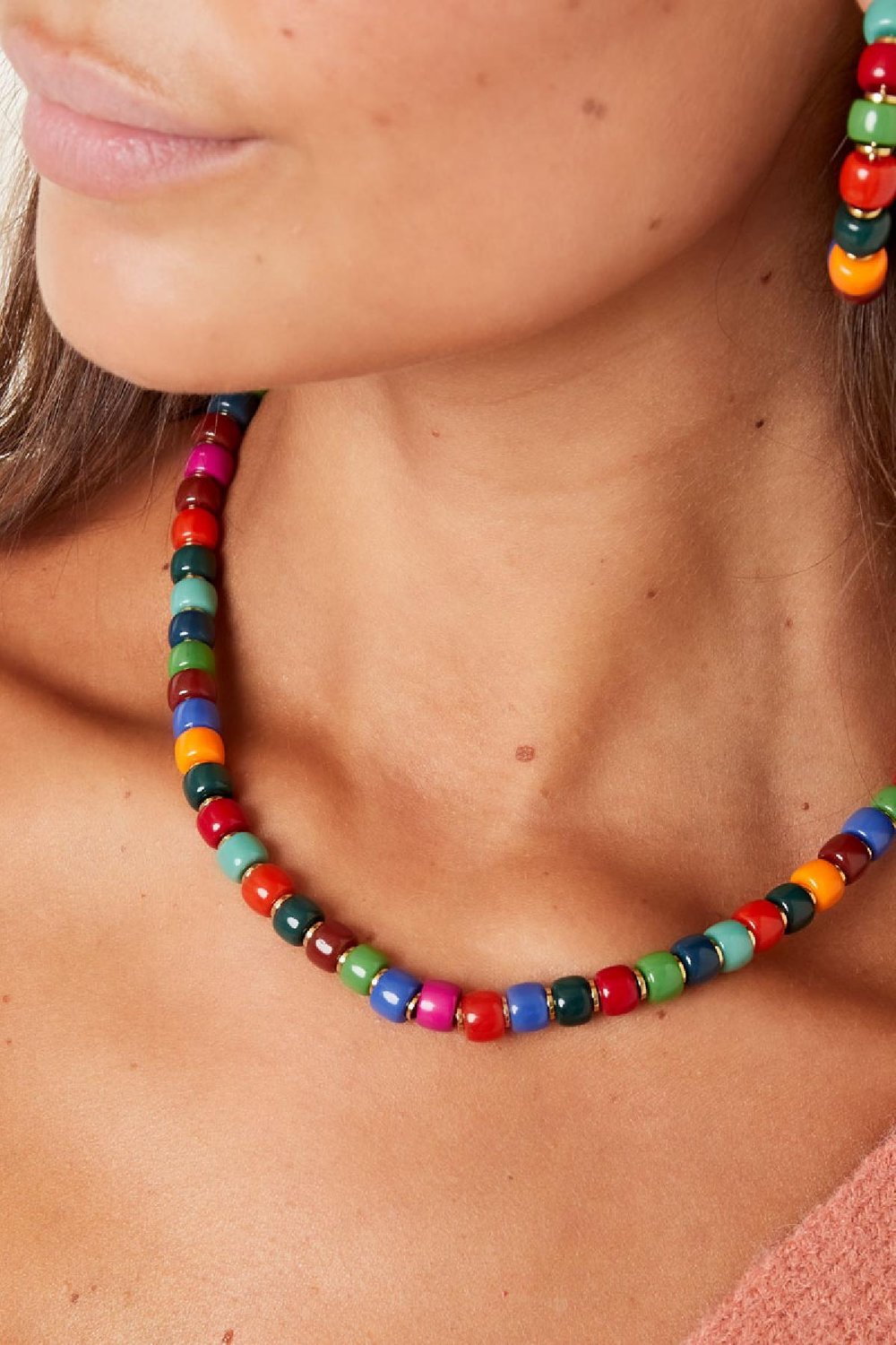 Halskette bunt mit goldenen Details Multi Edelstahl Bild4