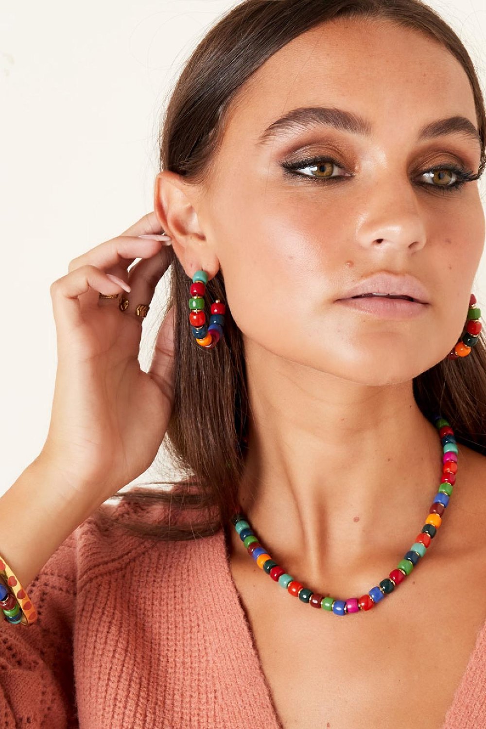 Halskette bunt mit goldenen Details Multi Edelstahl Bild3