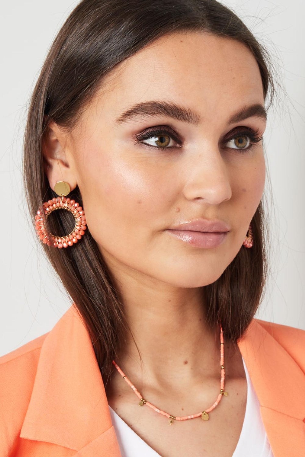 Ketting kralen met bedels Fuchsia Hematiet Afbeelding4