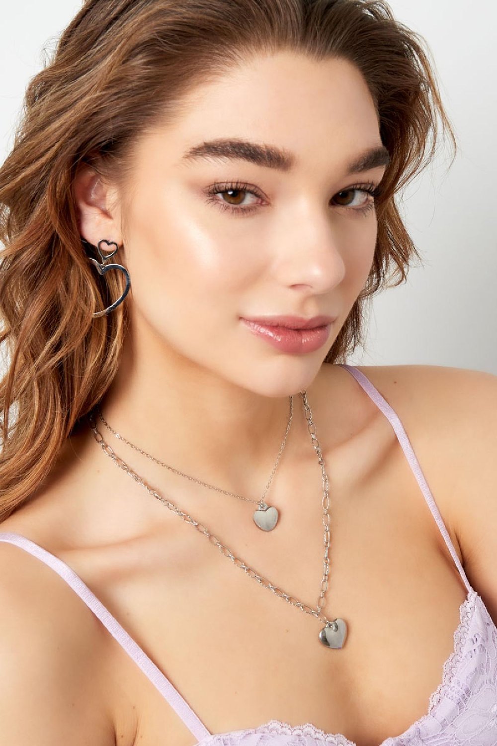 Schakelketting met hart Zilver Stainless Steel Afbeelding2