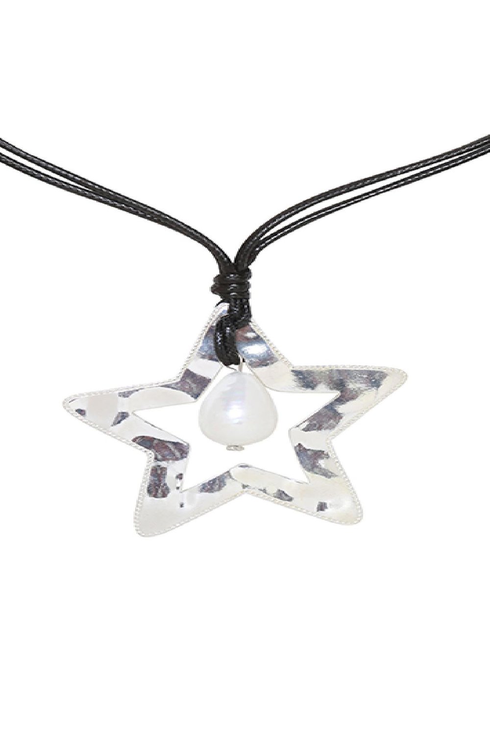 Necklace Pearl Star Negro Aleación Imagen2