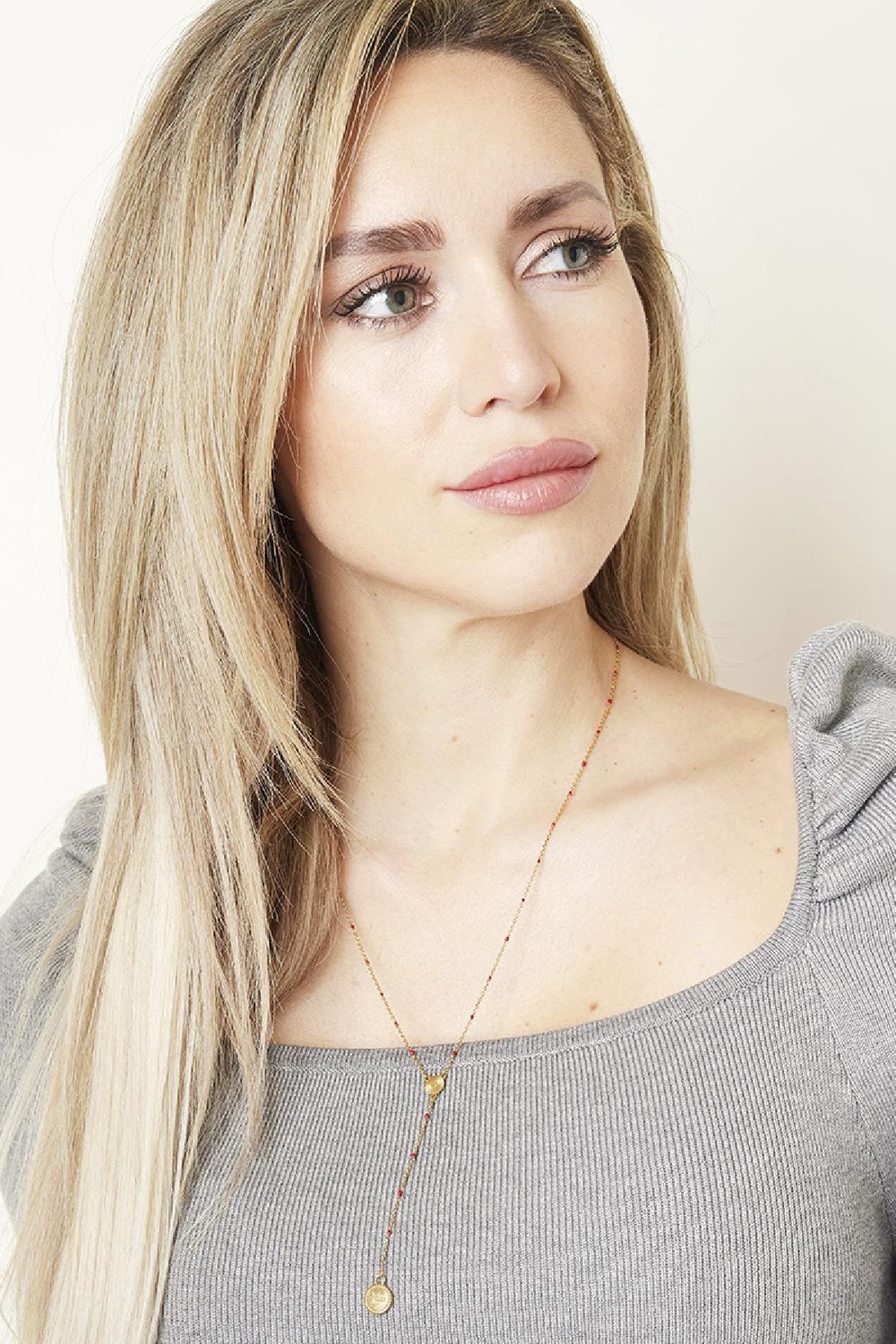 Halskette Always Be Kind Weinrot Edelstahl Bild3