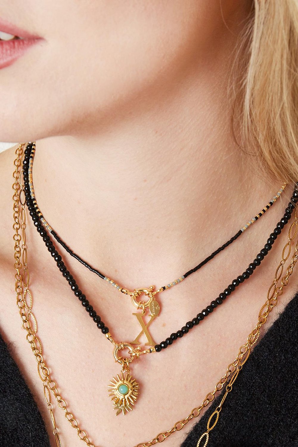 Halskette Delicate Schwarz Kupfer h5Bild4