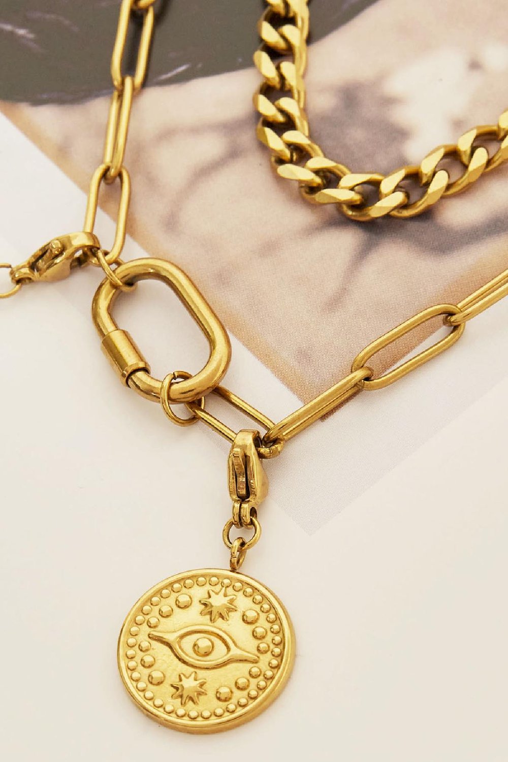 DIY Clasp Charm Locked Eye Argenté Acier inoxydable h5Image2