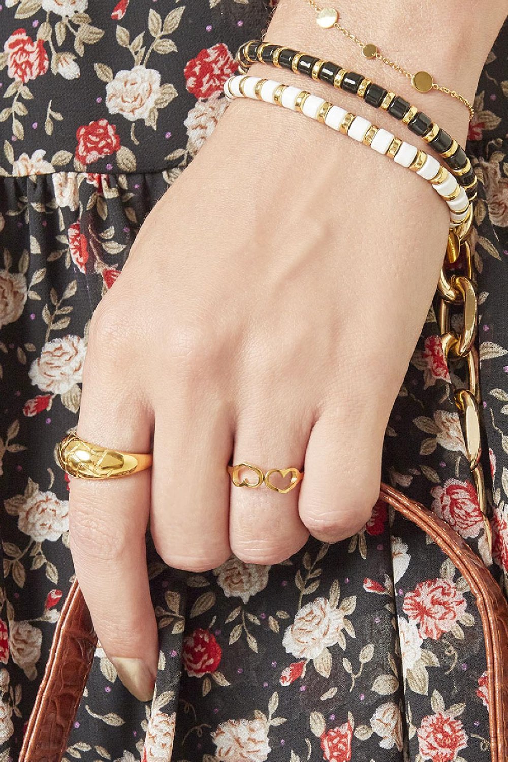 Ring Connect The Hearts Gold Color Stainless Steel 16 h5Picture4