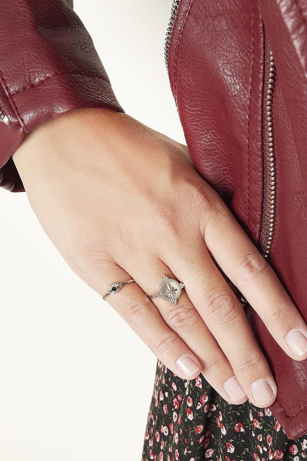 Ring Tiny Eye Zwart & Zilver Stainless Steel 16 h5Afbeelding2