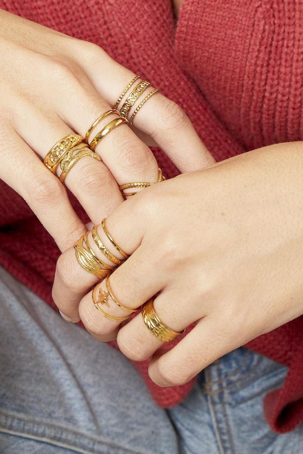 Ring Connected Goldfarbe Edelstahl One size h5Bild2