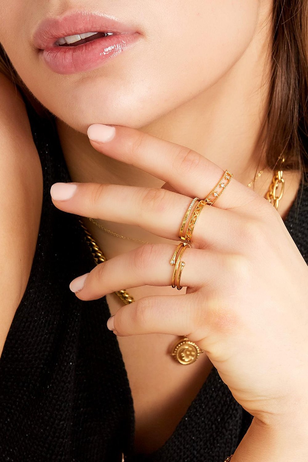 Verstelbare spiraalring Goud kleur Stainless Steel h5Afbeelding2