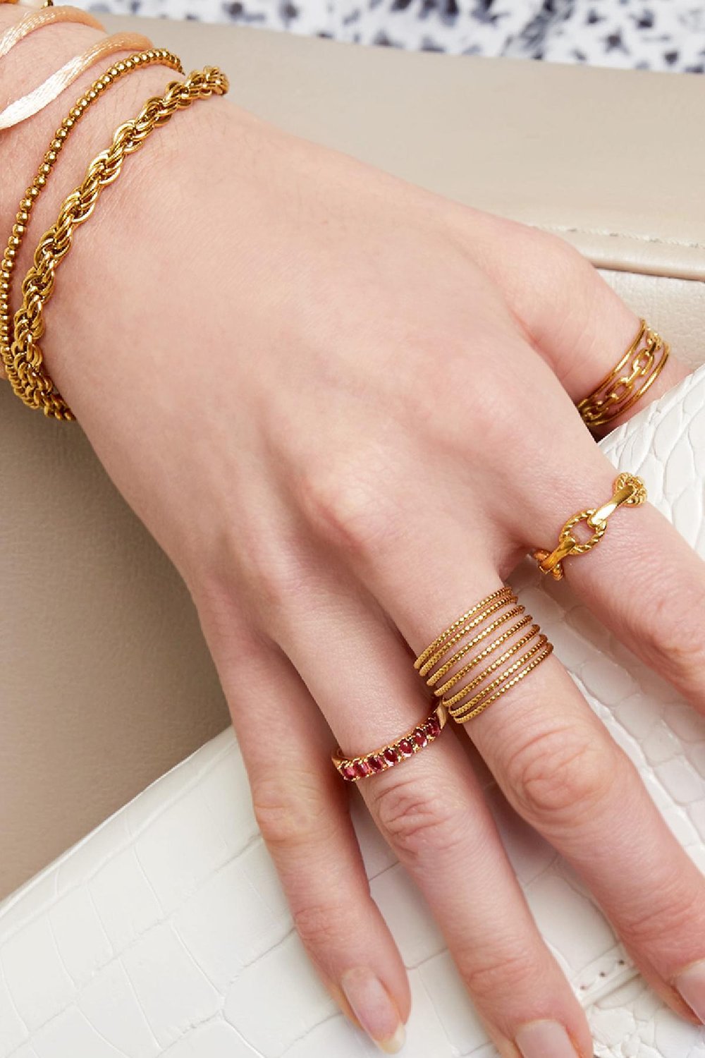 Ring colored row Rot Kupfer 16 Bild2