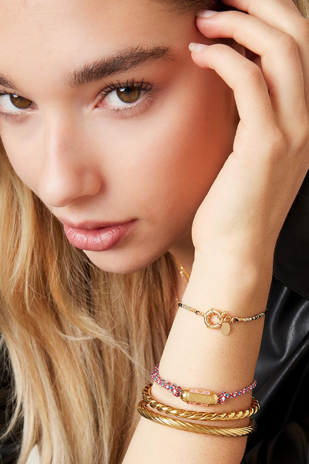 Edelstahlperle 'I love you' rosa h5Bild3