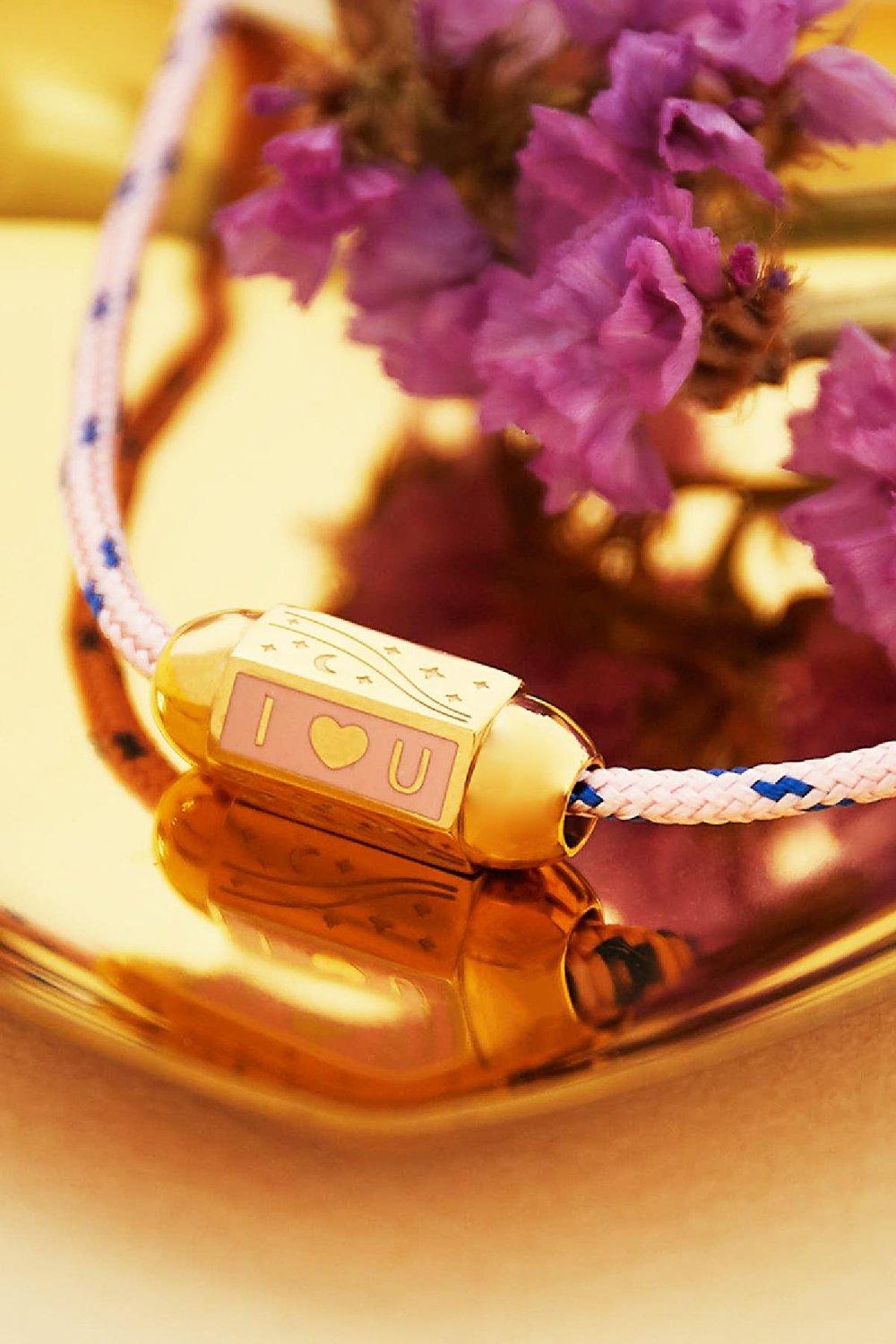 Edelstahlperle 'I love you' rosa h5Bild4