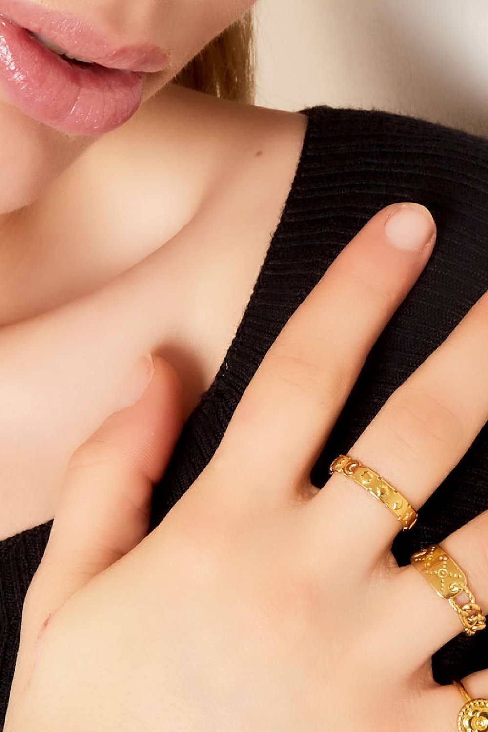 Adjustable stainless steel ring Silver Color One size Picture3