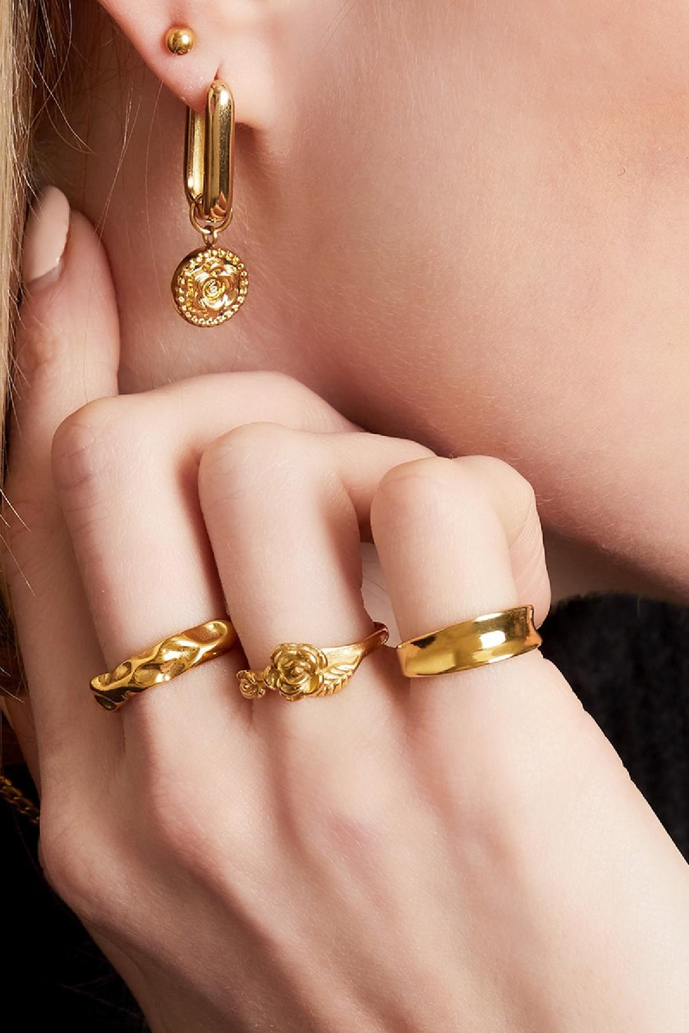 Ring rose Silver Color Stainless Steel 16 Picture3