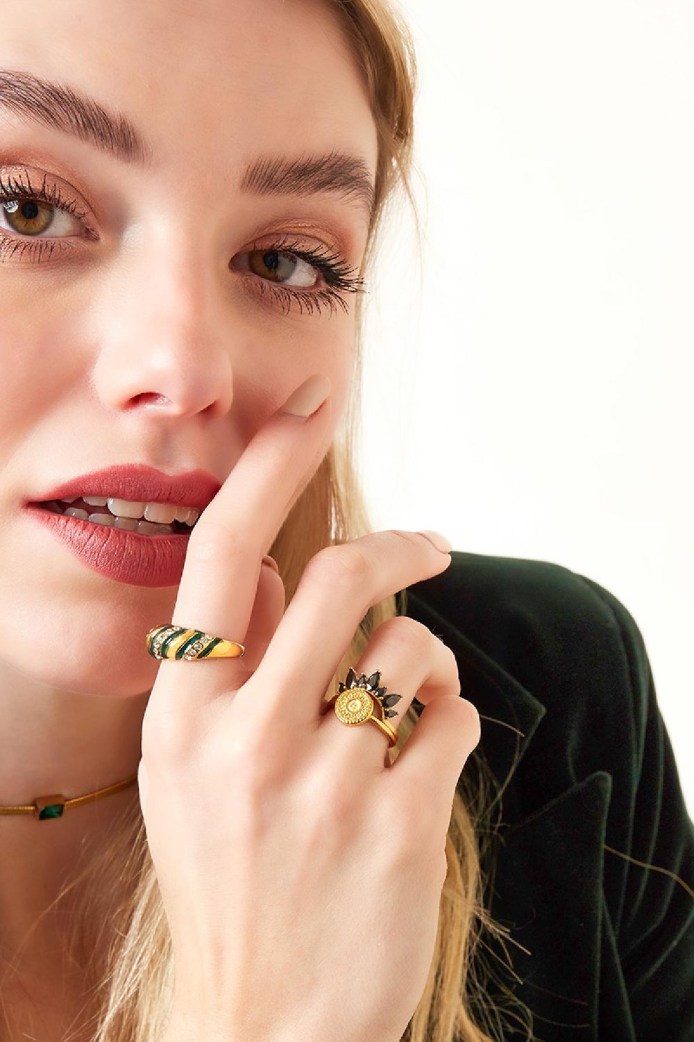 Edelstahlring Sonne Goldfarbe 16 h5Bild3