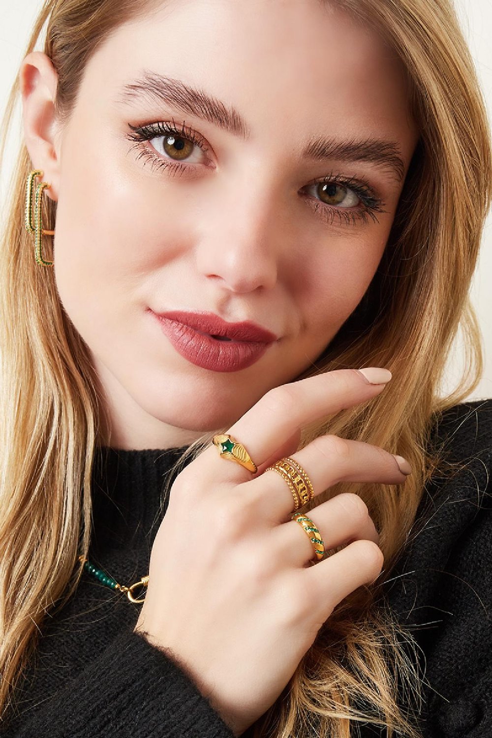 Ring zircon swirl Silver Color Stainless Steel 16 h5Picture5