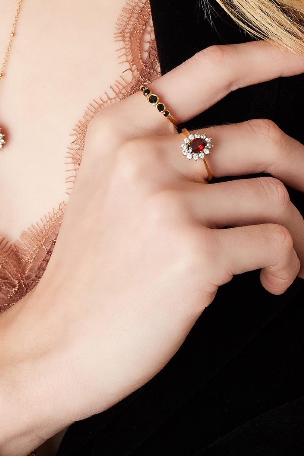 Edelstahlring vintage Goldfarbe 16 h5Bild2