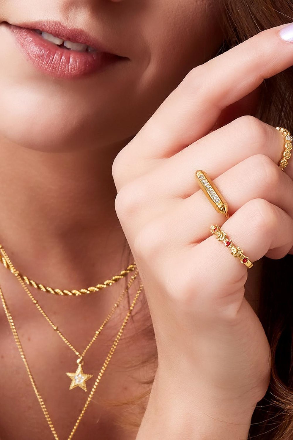 Ringrosen und Zirkonsteine Schwarz & Silber Edelstahl 16 h5Bild2