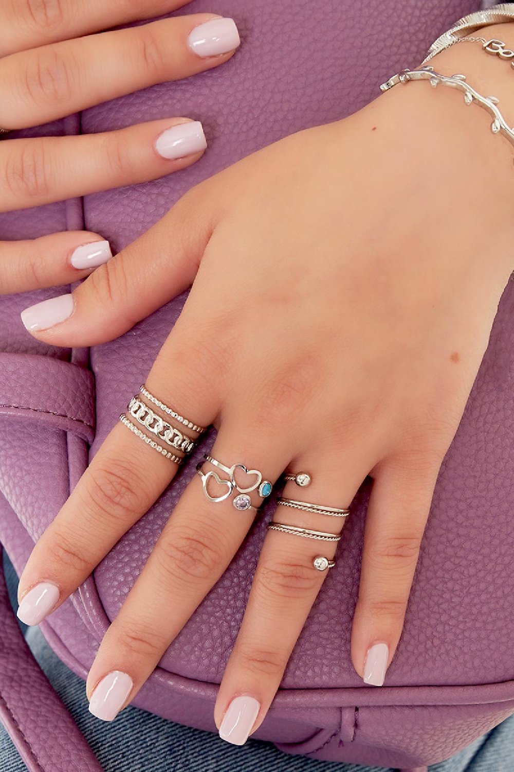 Birthstone Ring Set of 12 Gold Color Stainless Steel One size h5Picture2