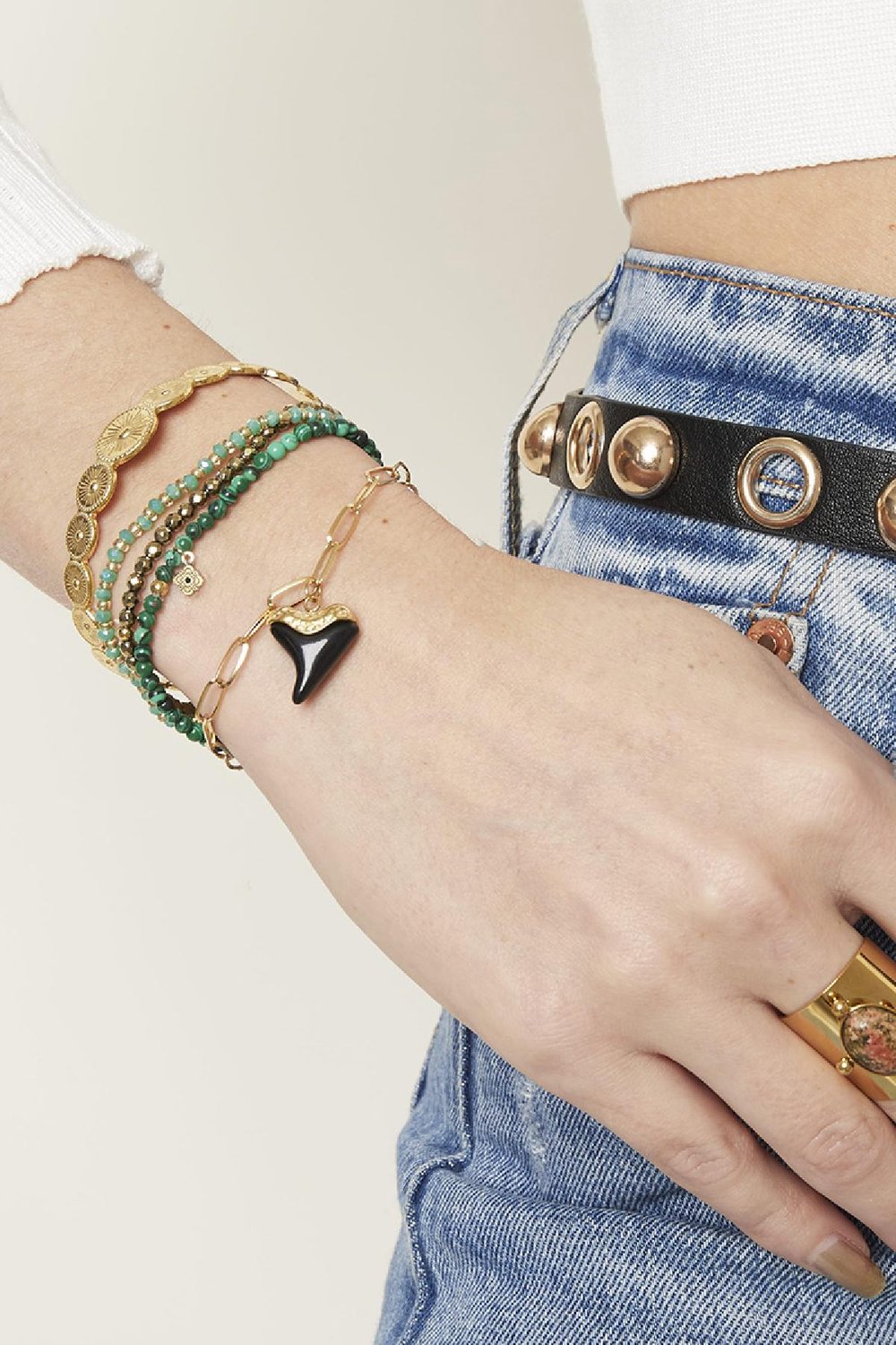 Armband Black Heart Zwart Stainless Steel Afbeelding3